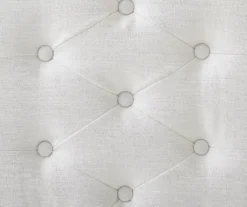 Marie Glitz White Tufted Linen Acrylic Leg Bench -Walker Edison Shop 810543267 A8 2