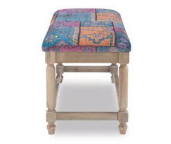 Moroccan Tapestry Upholstered Rustic Driftwood Bench 14 Moroccan Tapestry Upholstered Rustic Driftwood Bench -Walker Edison Shop 810543273 4