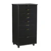 Craft Mate Black Wood 8-Drawer Rolling Storage Cart