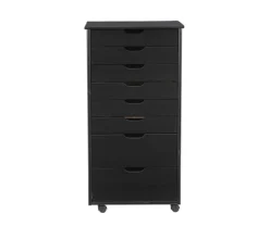 Craft Mate Black Wood 8-Drawer Rolling Storage Cart 7 Craft Mate Black Wood 8-Drawer Rolling Storage Cart -Walker Edison Shop 810543294 3