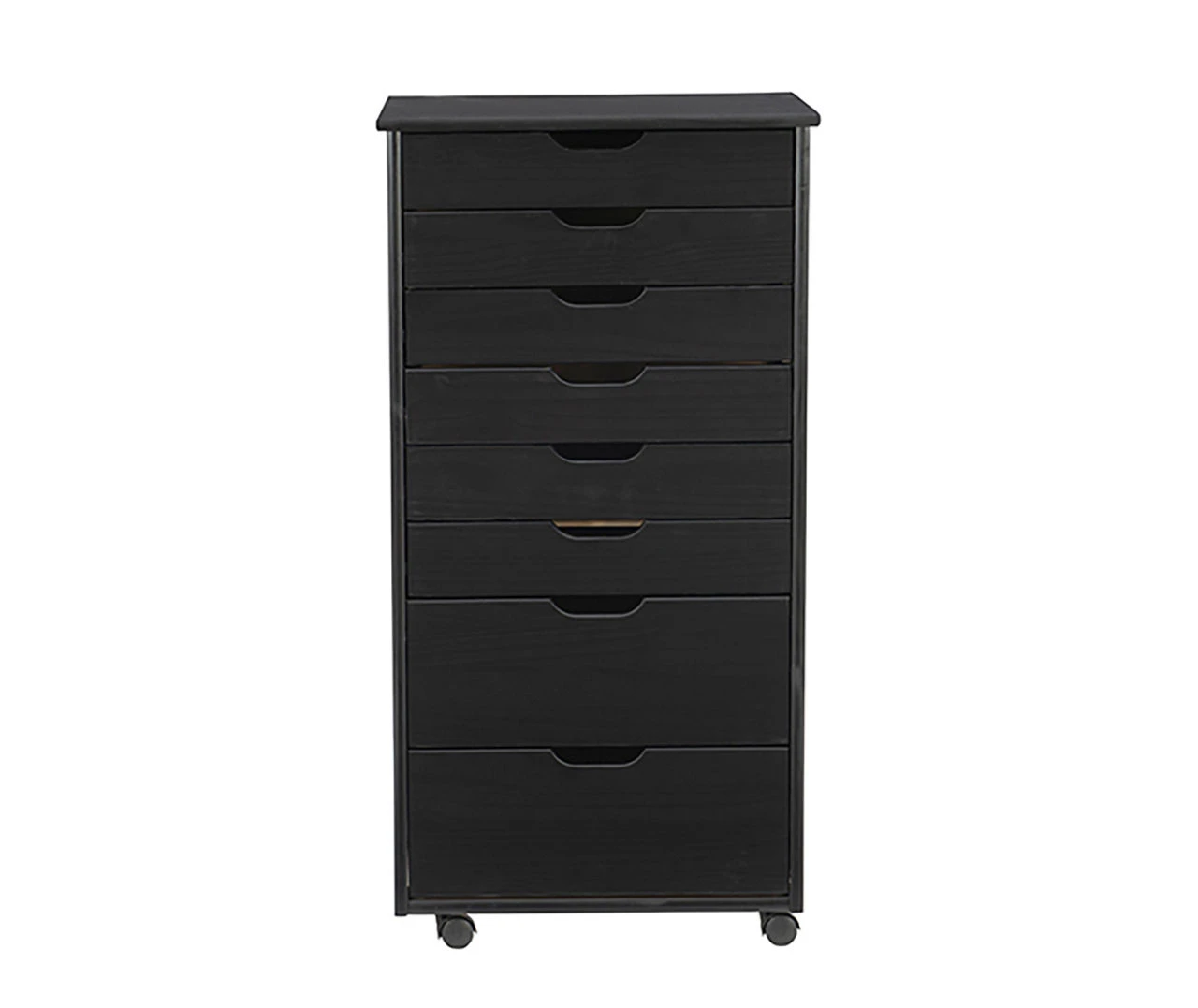 Craft Mate Black Wood 8-Drawer Rolling Storage Cart 3 Craft Mate Black Wood 8-Drawer Rolling Storage Cart - Image 3