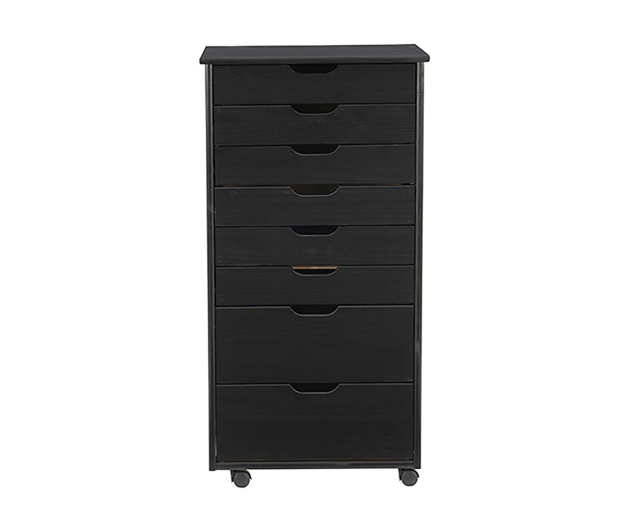 Craft Mate Black Wood 8-Drawer Rolling Storage Cart 4 Craft Mate Black Wood 8-Drawer Rolling Storage Cart - Image 4