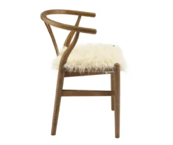 Emmitt Gray & Brown Faux Fur Wishbone Chair -Walker Edison Shop 810543298 A1 3