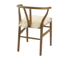 Emmitt Gray & Brown Faux Fur Wishbone Chair -Walker Edison Shop 810543298 A2 4