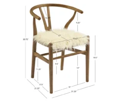 Emmitt Gray & Brown Faux Fur Wishbone Chair -Walker Edison Shop 810543298 D8 11