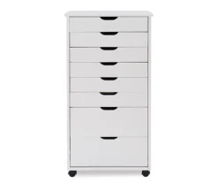Craft Mate White Wood 8-Drawer Rolling Storage Cart -Walker Edison Shop 810543299 3