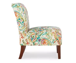 Danna Multicolor Upholstered Paisley Curved Back Slipper Chair -Walker Edison Shop 810543301 3