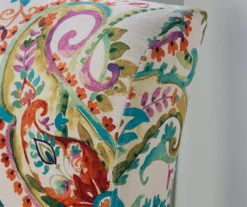 Danna Multicolor Upholstered Paisley Curved Back Slipper Chair -Walker Edison Shop 810543301 7