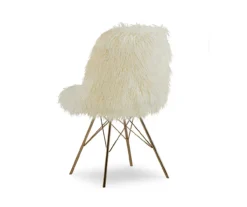Layton Cream & Gold Faux Fur Chair -Walker Edison Shop 810543311 3