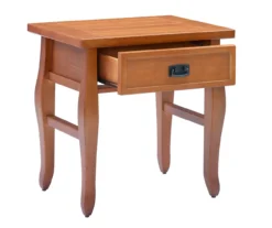 Denver Antique Pine 1-Drawer Curved Leg End Table 16 Denver Antique Pine 1-Drawer Curved Leg End Table -Walker Edison Shop 810543318 A0 6