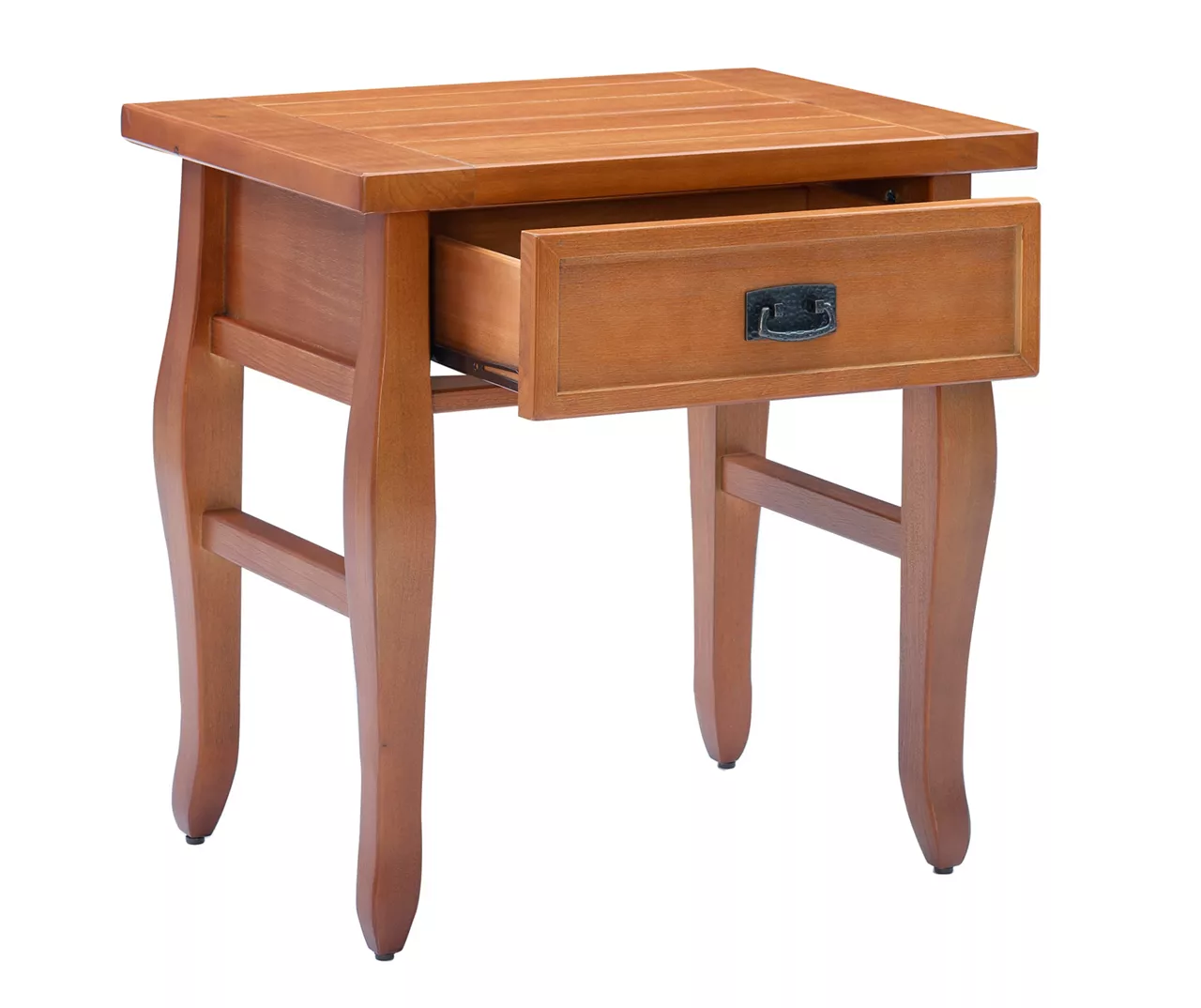 Denver Antique Pine 1-Drawer Curved Leg End Table 6 Denver Antique Pine 1-Drawer Curved Leg End Table - Image 6