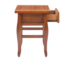 Denver Antique Pine 1-Drawer Curved Leg End Table 18 Denver Antique Pine 1-Drawer Curved Leg End Table -Walker Edison Shop 810543318 A1 7