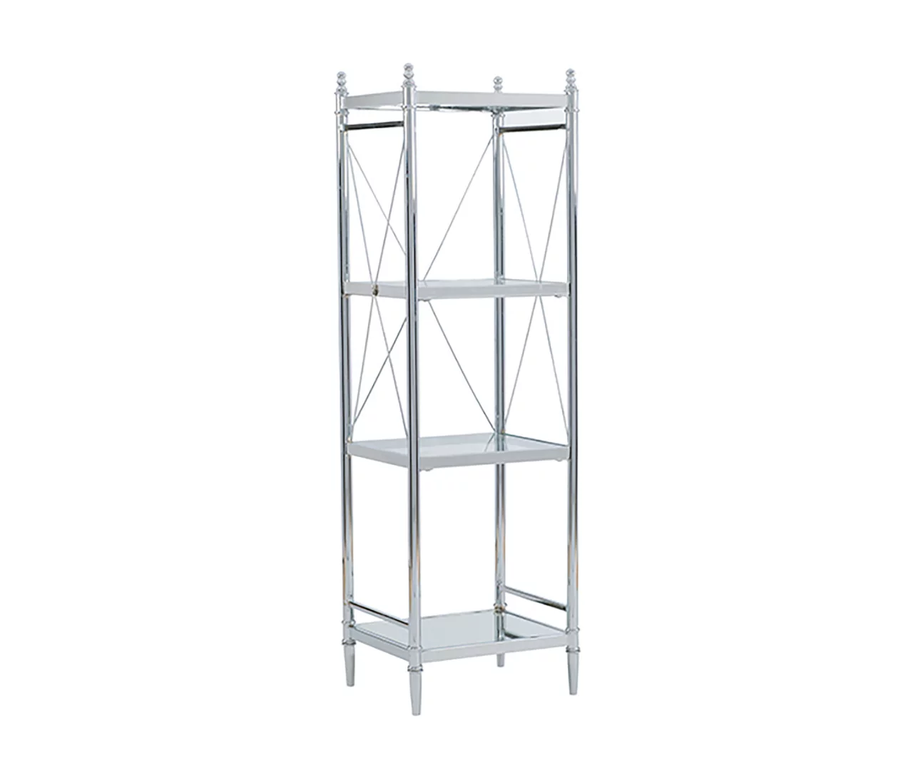 Hawkins Chrome & Glass 4-Tier Shelf 1 Hawkins Chrome & Glass 4-Tier Shelf