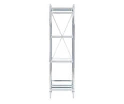 Hawkins Chrome & Glass 4-Tier Shelf 6 Hawkins Chrome & Glass 4-Tier Shelf -Walker Edison Shop 810543325 4
