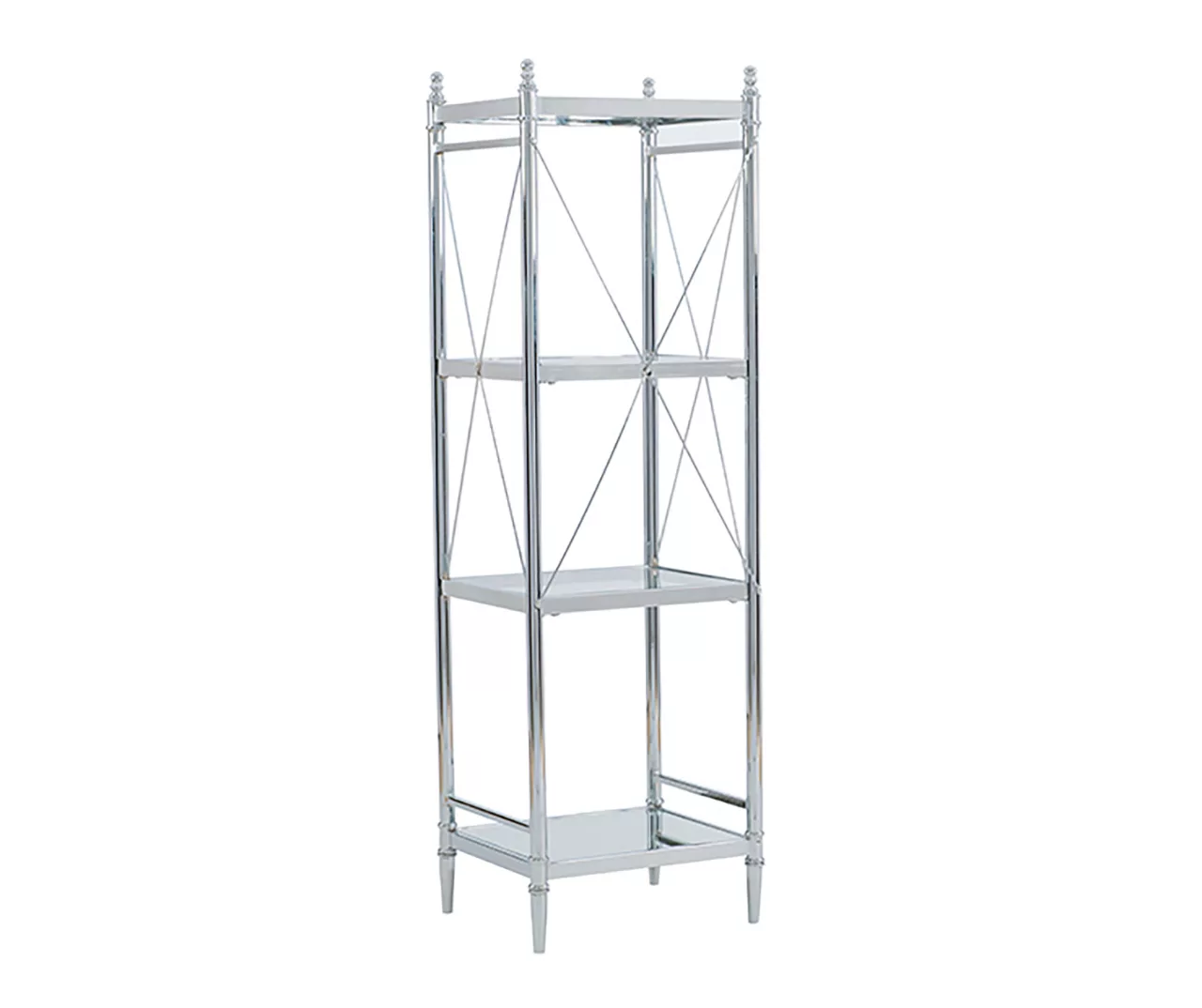 Hawkins Chrome & Glass 4-Tier Shelf 4 Hawkins Chrome & Glass 4-Tier Shelf - Image 4