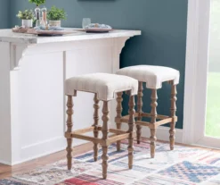 Chilton Brown Striped Backless Bar Stool -Walker Edison Shop 810543327 A0 5