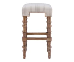 Chilton Brown Striped Backless Bar Stool -Walker Edison Shop 810543327 A1 3