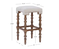 Chilton Brown Striped Backless Bar Stool -Walker Edison Shop 810543327 D8 9