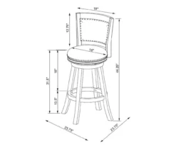 Graham Light Gray Padded Swivel Bar Stool -Walker Edison Shop 810543338 A8