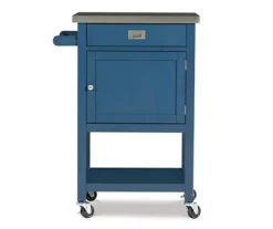 Reed Navy 1-Drawer Metal Rolling Apartment Cart -Walker Edison Shop 810543339 3