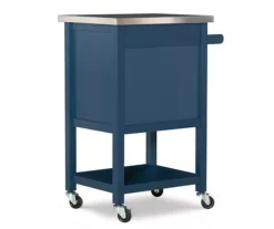 Reed Navy 1-Drawer Metal Rolling Apartment Cart -Walker Edison Shop 810543339 4