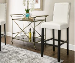 Blaire White Glitz Nailhead Bar Stool -Walker Edison Shop 810543340 2