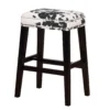Baldwin White & Black Cow Print Nailhead Bar Stool