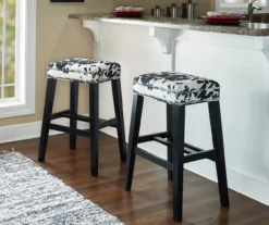 Baldwin White & Black Cow Print Nailhead Bar Stool 7 Baldwin White & Black Cow Print Nailhead Bar Stool -Walker Edison Shop 810543360 3