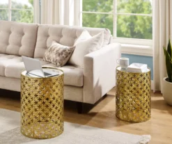 Asher Gold 2-Piece Pierced Metal Nesting Table Set -Walker Edison Shop 810543376 A0 5