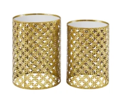 Asher Gold 2-Piece Pierced Metal Nesting Table Set -Walker Edison Shop 810543376 A1 2
