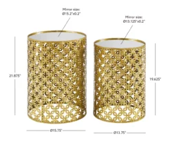 Asher Gold 2-Piece Pierced Metal Nesting Table Set -Walker Edison Shop 810543376 D8 7