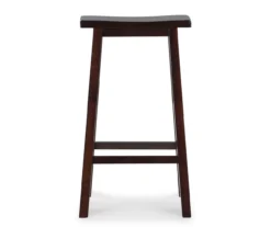 Maury 29" Dark Brown Wooden Saddle Stool 7 Maury 29" Dark Brown Wooden Saddle Stool -Walker Edison Shop 810543378 3