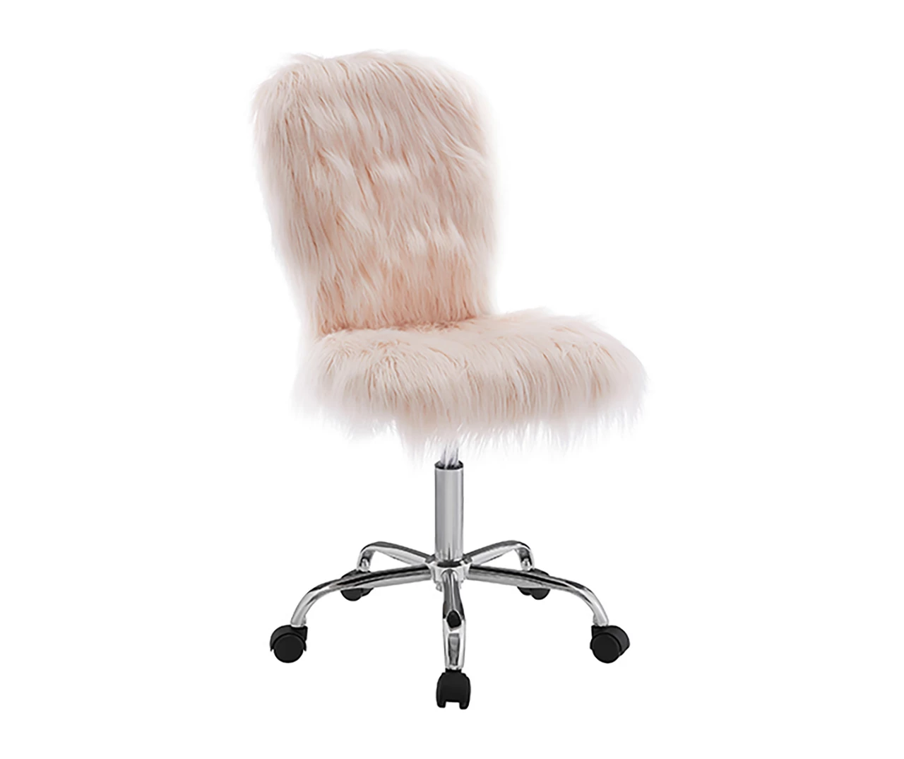 Comfort Home Blush Pink Faux Fur Swivel Chair 1 Comfort Home Blush Pink Faux Fur Swivel Chair