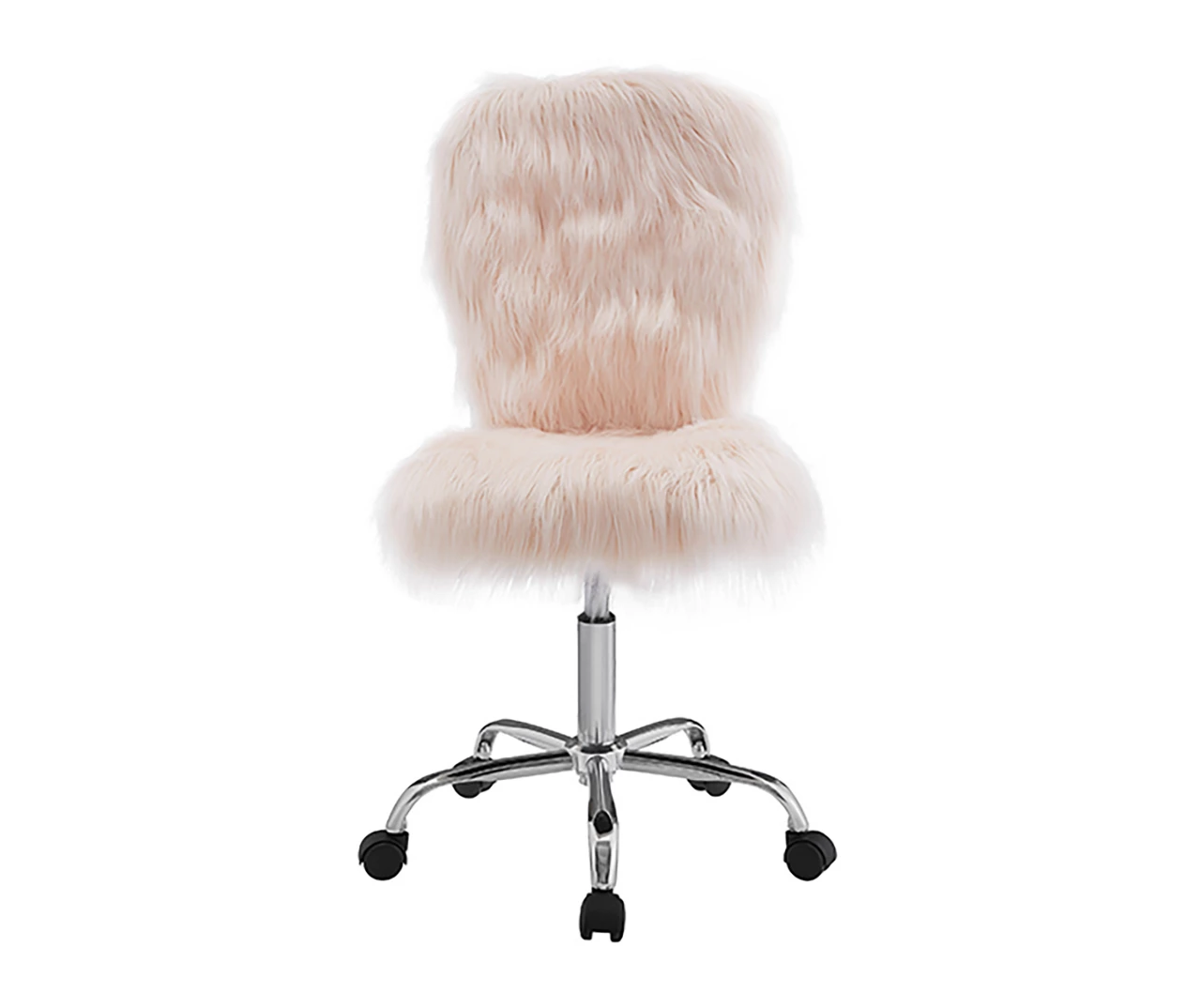 Comfort Home Blush Pink Faux Fur Swivel Chair 3 Comfort Home Blush Pink Faux Fur Swivel Chair - Image 3