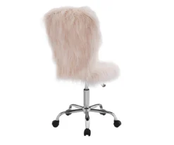 Comfort Home Blush Pink Faux Fur Swivel Chair 8 Comfort Home Blush Pink Faux Fur Swivel Chair -Walker Edison Shop 810543388 4