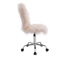Comfort Home Blush Pink Faux Fur Swivel Chair 9 Comfort Home Blush Pink Faux Fur Swivel Chair -Walker Edison Shop 810543388 5