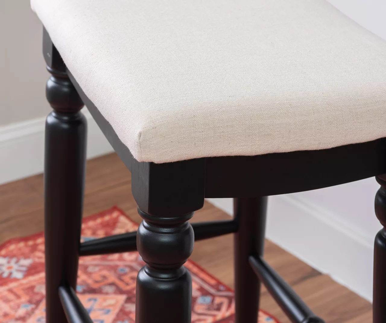 Bristol Black & White Backless Bar Stool 4 Bristol Black & White Backless Bar Stool - Image 4