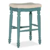 Bristol Antique Blue & White Backless Bar Stool