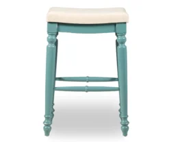 Bristol Antique Blue & White Backless Bar Stool 5 Bristol Antique Blue & White Backless Bar Stool -Walker Edison Shop 810543398 3