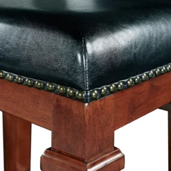 Clark Dark Cherry & Black Upholstered Faux Leather Backless Bar Stool 8 Clark Dark Cherry & Black Upholstered Faux Leather Backless Bar Stool -Walker Edison Shop 810543402 3