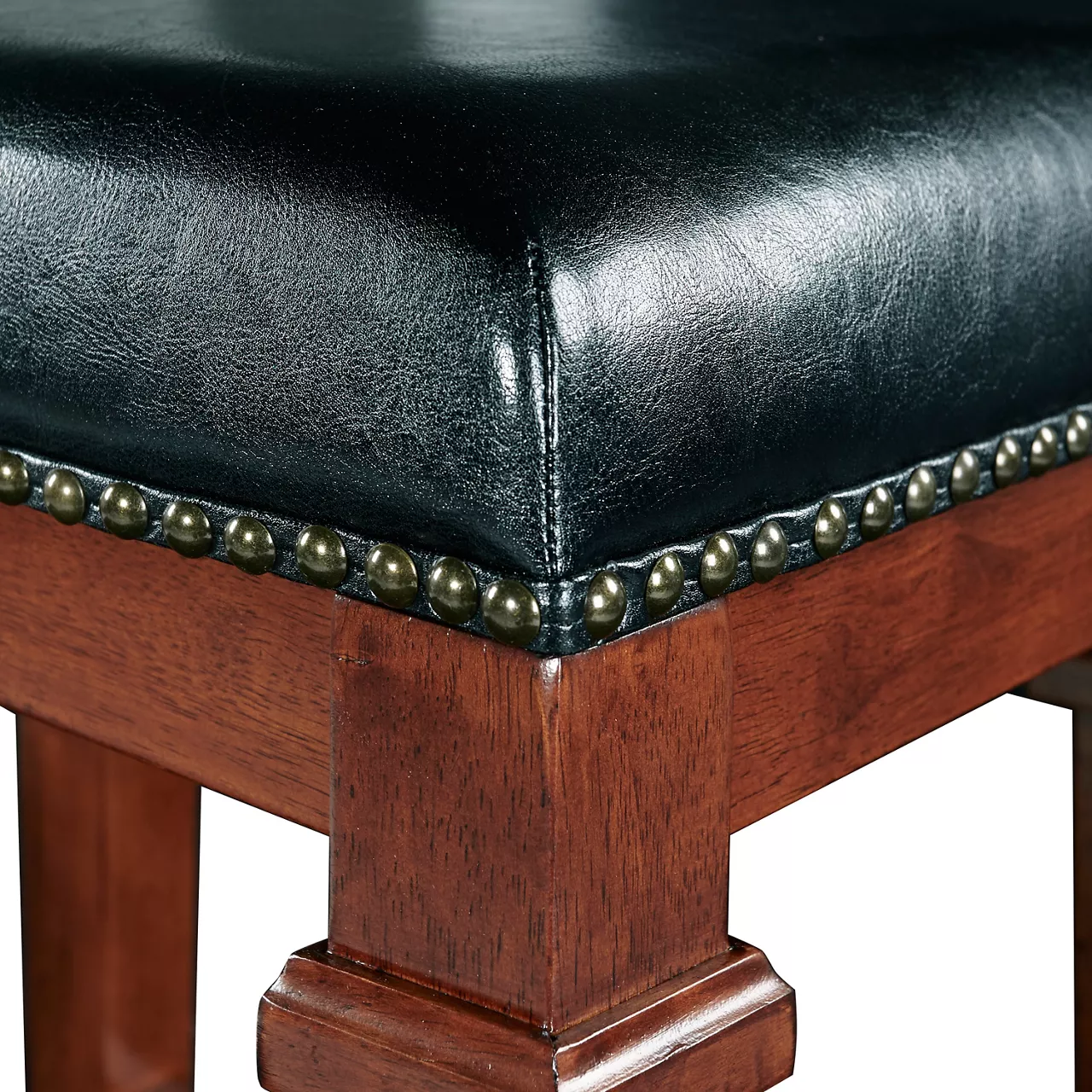 Clark Dark Cherry & Black Upholstered Faux Leather Backless Bar Stool 3 Clark Dark Cherry & Black Upholstered Faux Leather Backless Bar Stool - Image 3