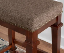 Clark Walnut & Light Brown Upholstered Tweed Backless Counter Stool 11 Clark Walnut & Light Brown Upholstered Tweed Backless Counter Stool -Walker Edison Shop 810543403 A0 7