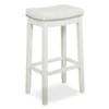 Brooke White Backless Nailhead Bar Stool