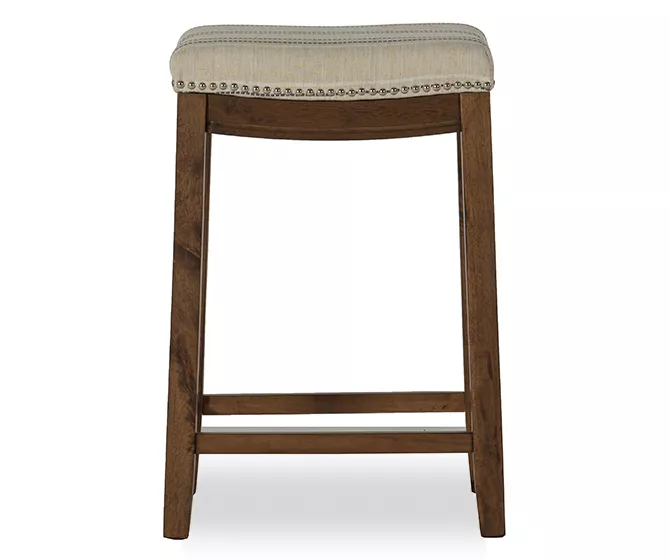 Brooke Natural & Dark Brown Backless Padded Counter Stool 3 Brooke Natural & Dark Brown Backless Padded Counter Stool - Image 3