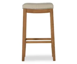 Brooke Natural & Rustic Brown Backless Striped Bar Stool -Walker Edison Shop 810543422 3