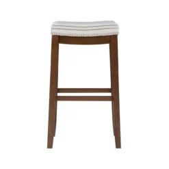 Brooke Natural & Dark Brown Backless Padded Bar Stool -Walker Edison Shop 810543423 4