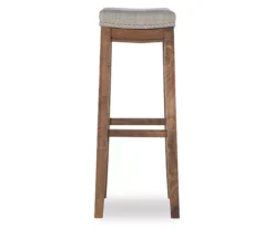 Brooke Gray & Rustic Brown Backless Nailhead Bar Stool -Walker Edison Shop 810543424 4