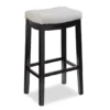 Brooke Gray & Black Faux Leather Backless Padded Bar Stool