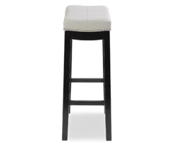 Brooke Gray & Black Faux Leather Backless Padded Bar Stool 27 Brooke Gray & Black Faux Leather Backless Padded Bar Stool -Walker Edison Shop 810543425 4