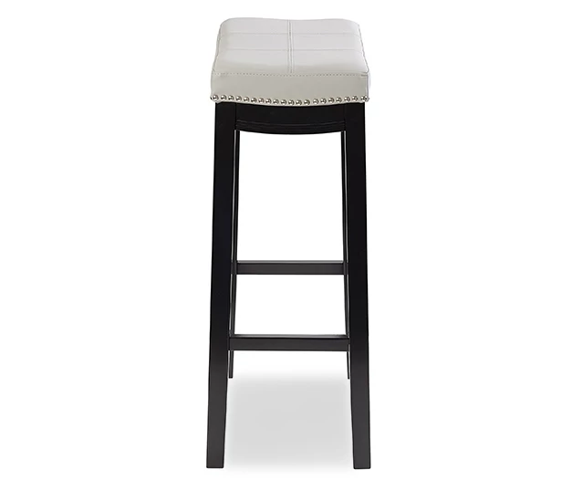 Brooke Gray & Black Faux Leather Backless Padded Bar Stool 14 Brooke Gray & Black Faux Leather Backless Padded Bar Stool - Image 14